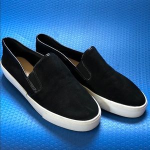 Black leather slip-on’s by Banana Republic